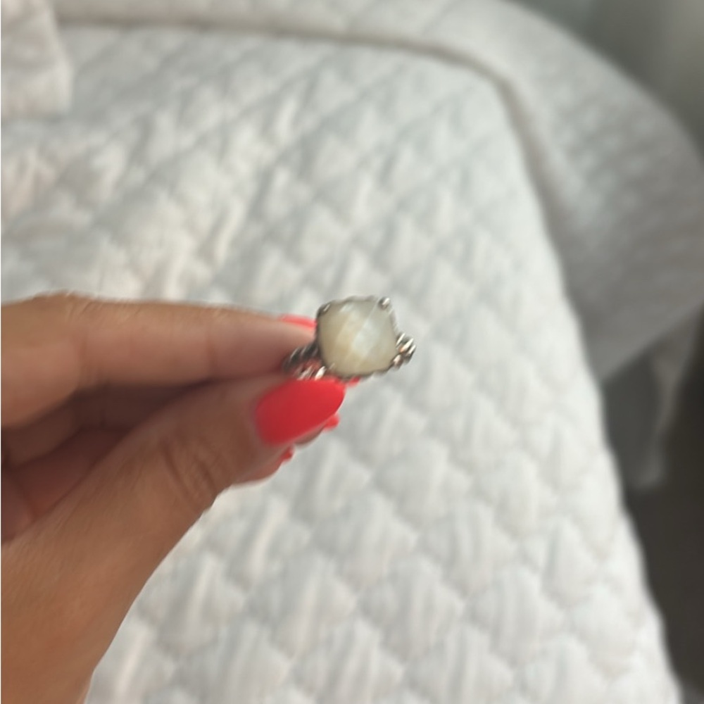 Elegant Silver Ring with White Stone